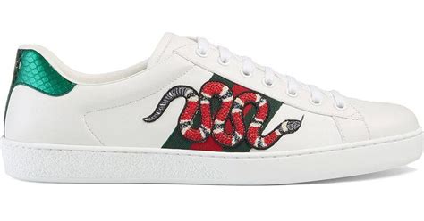 gucci men sneakers with snake|Gucci ace embroidered snake sneakers.